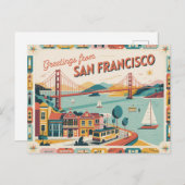 Vintage Postkarte San Francisco | Grüße aus (Vorne/Hinten)