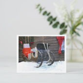 Vintage Postkarte Santa Sleigh (Stehend Vorderseite)