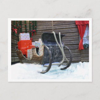 Vintage Postkarte Santa Sleigh