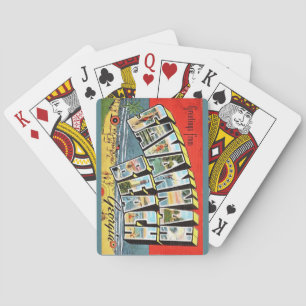 Vintage Postkarte Savannah Beach 2 Spielkarten