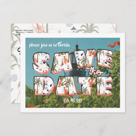 Vintage Postkarte | Save The Date (Vorne/Hinten)
