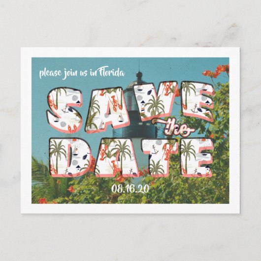 Vintage Postkarte | Save The Date (Vorderseite)