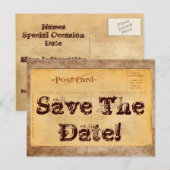 Vintage Postkarte Save the Date! Einladung (Vorne/Hinten)
