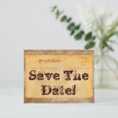 Vintage Postkarte Save the Date! Einladung (Stehend Vorderseite)