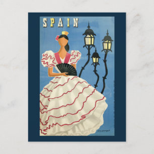 Vintage-Postkarte spanische Tänzerin Postkarte