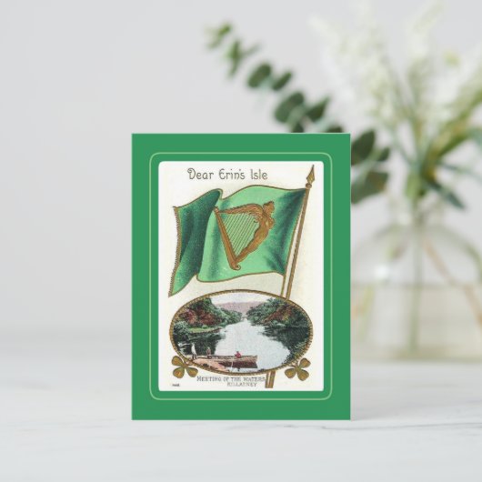 Vintage Postkarte St Patrick's Day (Stehend Vorderseite)