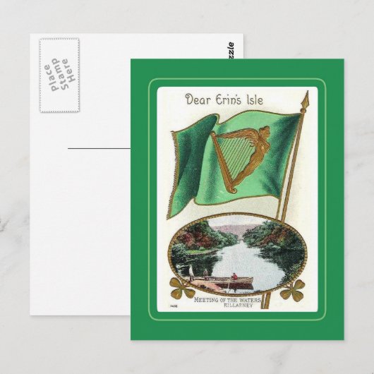 Vintage Postkarte St Patrick's Day (Vorne/Hinten)