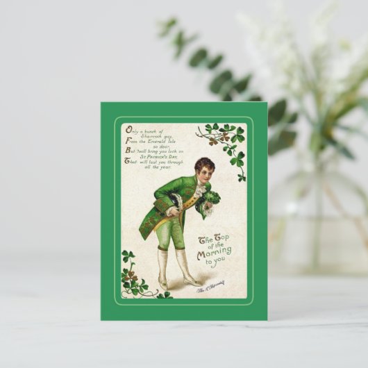 Vintage Postkarte St Patrick's Day (Stehend Vorderseite)