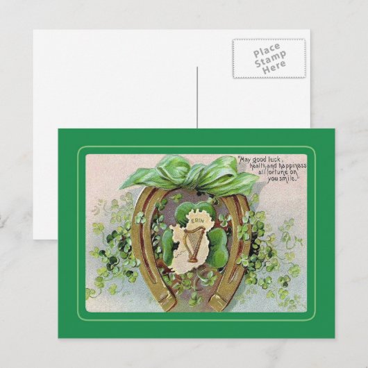 Vintage Postkarte St Patrick's Day (Vorne/Hinten)