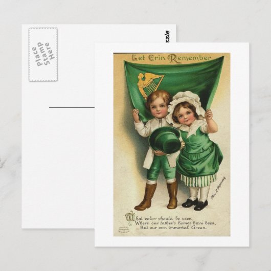 Vintage Postkarte St Patrick's Day (Vorne/Hinten)