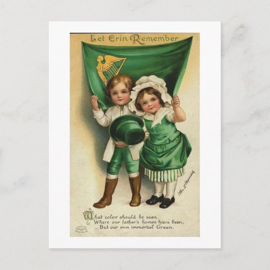 Vintage Postkarte St Patrick's Day (Vorderseite)