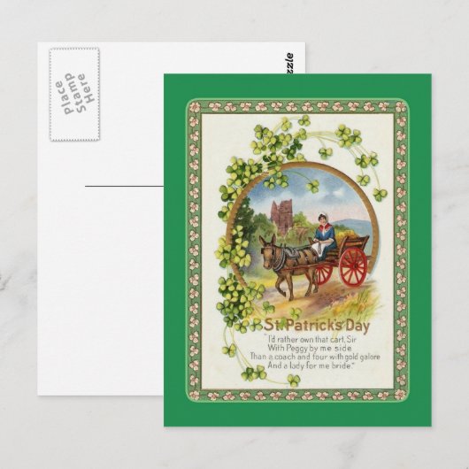 Vintage Postkarte St Patrick's Day (Vorne/Hinten)