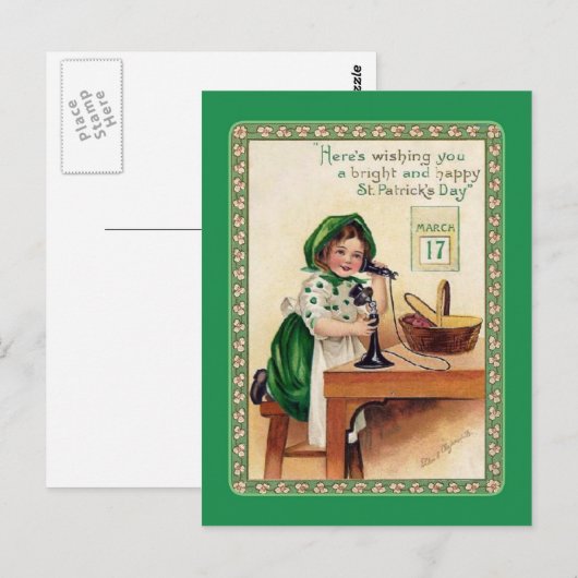 Vintage Postkarte St Patrick's Day (Vorne/Hinten)