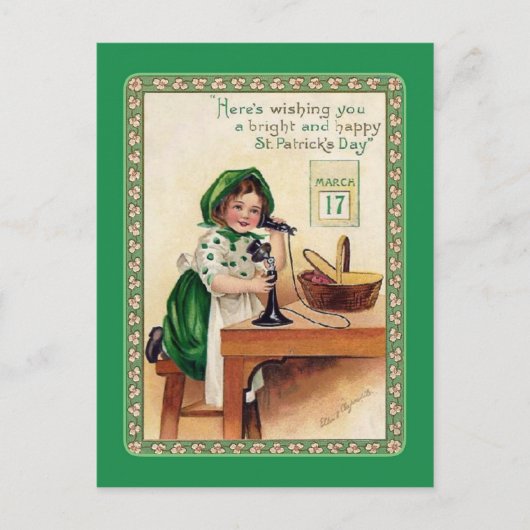 Vintage Postkarte St Patrick's Day (Vorderseite)