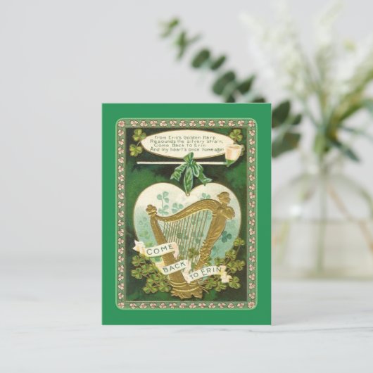 Vintage Postkarte St Patrick's Day (Stehend Vorderseite)