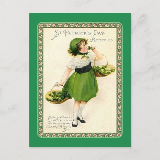 Vintage Postkarte St Patrick's Day (Vorderseite)