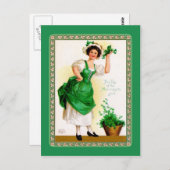 Vintage Postkarte St Patrick's Day (Vorne/Hinten)