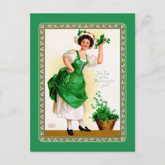 Vintage Postkarte St Patrick's Day (Vorderseite)