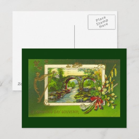 Vintage Postkarte St. Patrick's Day (Vorne/Hinten)