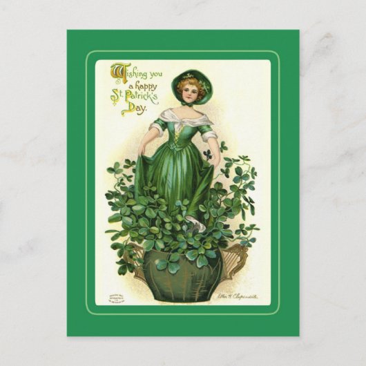 Vintage Postkarte St Patrick's Day (Vorderseite)