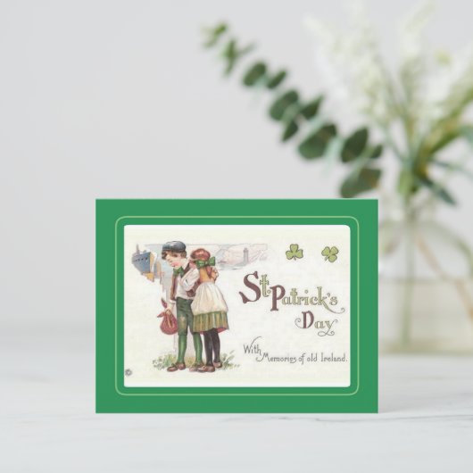Vintage Postkarte St Patrick's Day (Stehend Vorderseite)