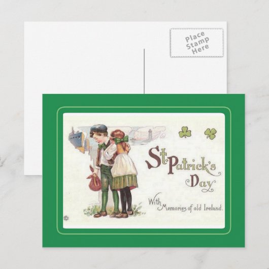Vintage Postkarte St Patrick's Day (Vorne/Hinten)