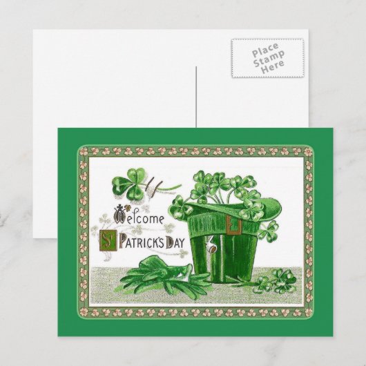 Vintage Postkarte St Patrick's Day (Vorne/Hinten)
