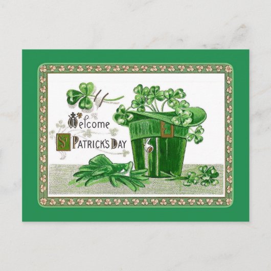 Vintage Postkarte St Patrick's Day (Vorderseite)