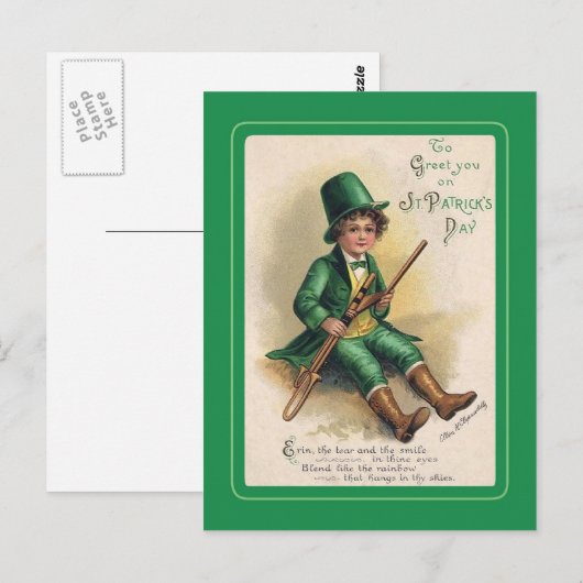 Vintage Postkarte St Patrick's Day (Vorne/Hinten)