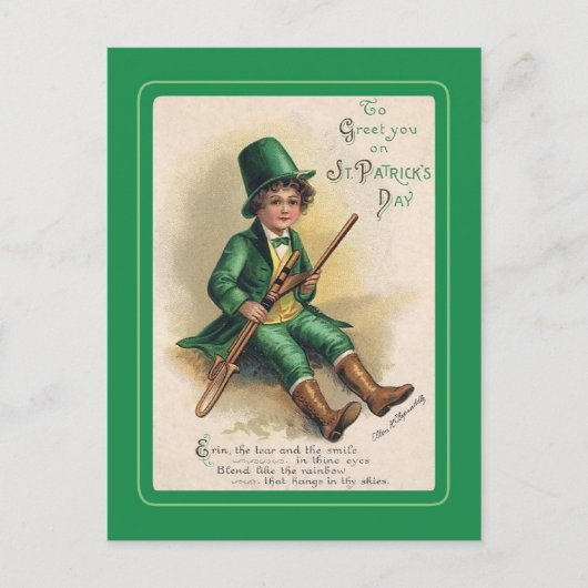 Vintage Postkarte St Patrick's Day (Vorderseite)