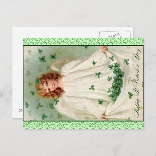 Vintage Postkarte St Patrick's Day (Vorne/Hinten)