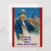 Vintage Postkarte Uncle Sam Patriotic Einladung (Vorne/Hinten)