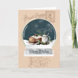 Vintage Postkarte und Bäckerei Snow Globe Weihnach