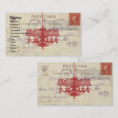 Vintage Postkarte und Lüster Visitenkarte (Vorne/Hinten)