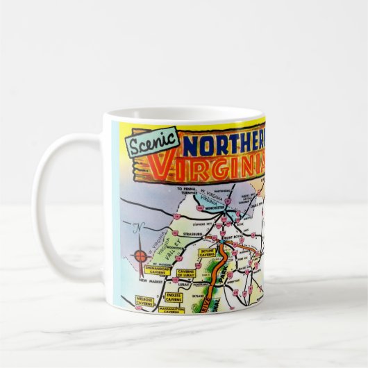Vintage Postkarte Virginia Kaffeetasse (Links)