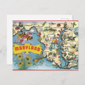 Vintage Postkarte von Maryland (Vorne/Hinten)