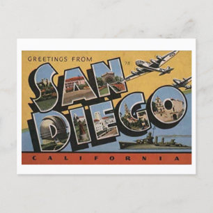 Vintage-Postkarte von San Diego California mit gro Postkarte