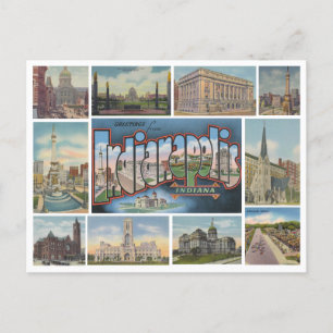 Vintage-Postkarten-Collage aus Indianapolis, India Postkarte