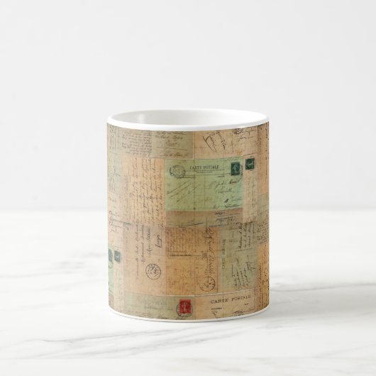 Vintage Postkarten-Collage Kaffeetasse (Mittel)