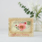 Vintage Postkarten-Collage Rosen und Kupid Postkarte (Stehend Vorderseite)