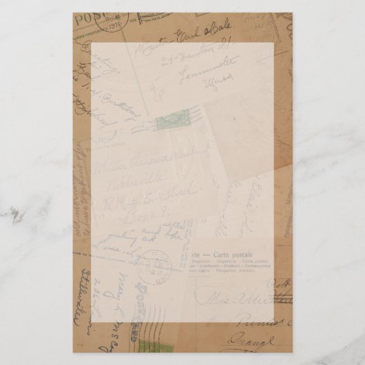 Vintage Postkarten-Collage stationär Briefpapier (Vorderseite)