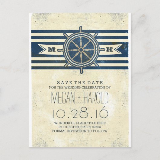 Vintage Postkarten der Nautischen Marine (Vorderseite)