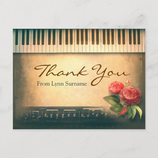 Vintage Postkarten für Musikpiano (Vorderseite)