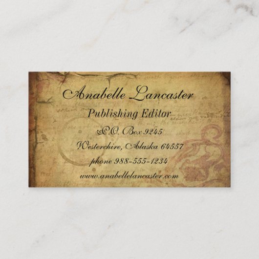 Vintage Postkarten-Geschäfts-Karte Visitenkarte (Vorderseite)