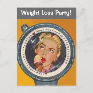 Vintage-Postkarten-Gewichtsverlust-Party-Einladung Einladungspostkarte