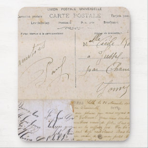 Vintage-Postkarten-Handschrift-Mauspad Mousepad