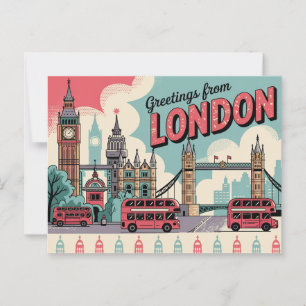 Vintage Postkarten im Retro-Stil in London