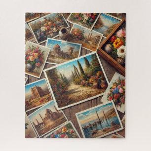 Vintage Postkarten in verschiedenen Motiven Puzzle
