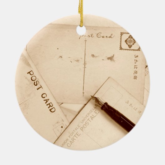 Vintage Postkarten Keramikornament (Hinten)