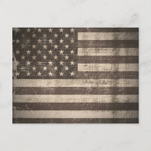 Vintage-Postkarten mit amerikanischer Flagge Postkarte